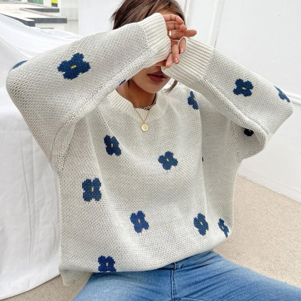 aesthetic floral cute sweater
